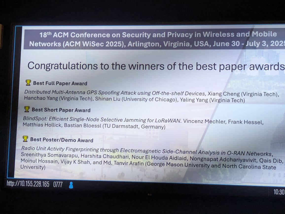 Best Short Paper Award